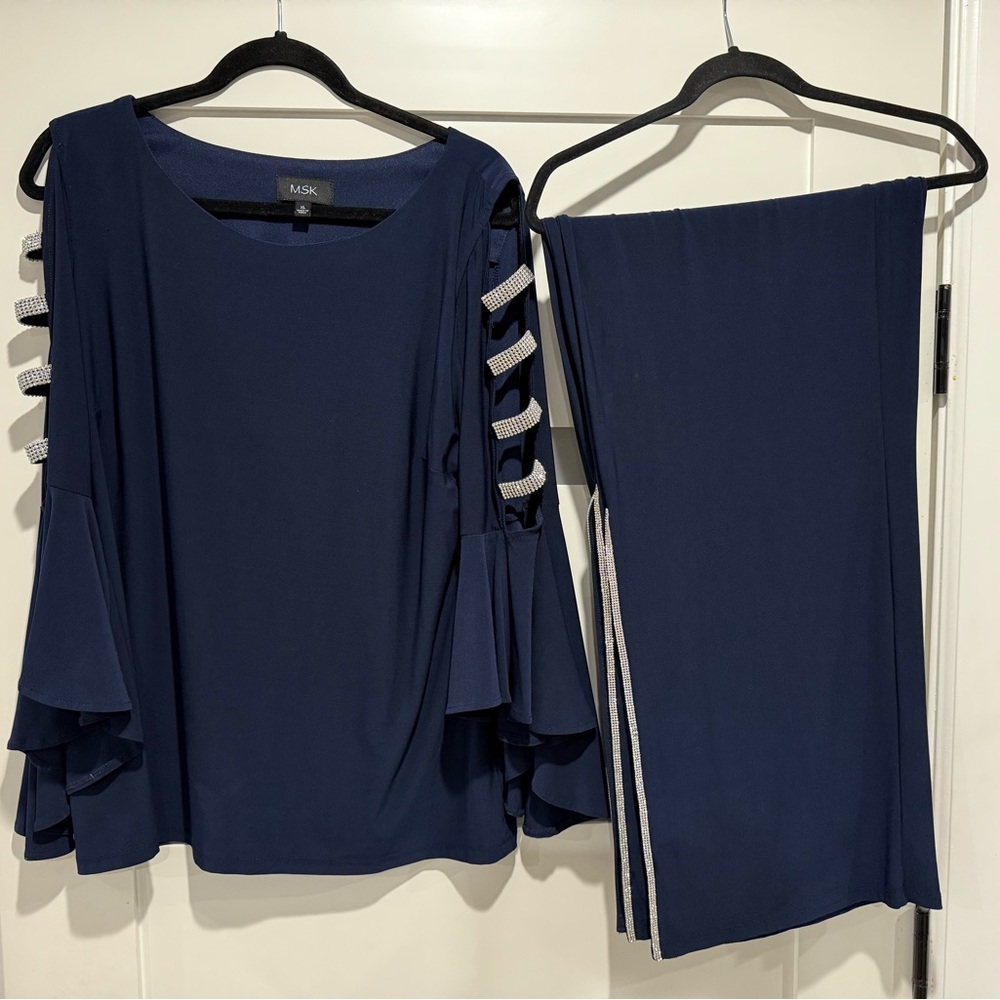 MSK Navy Blue Top and Pant Set